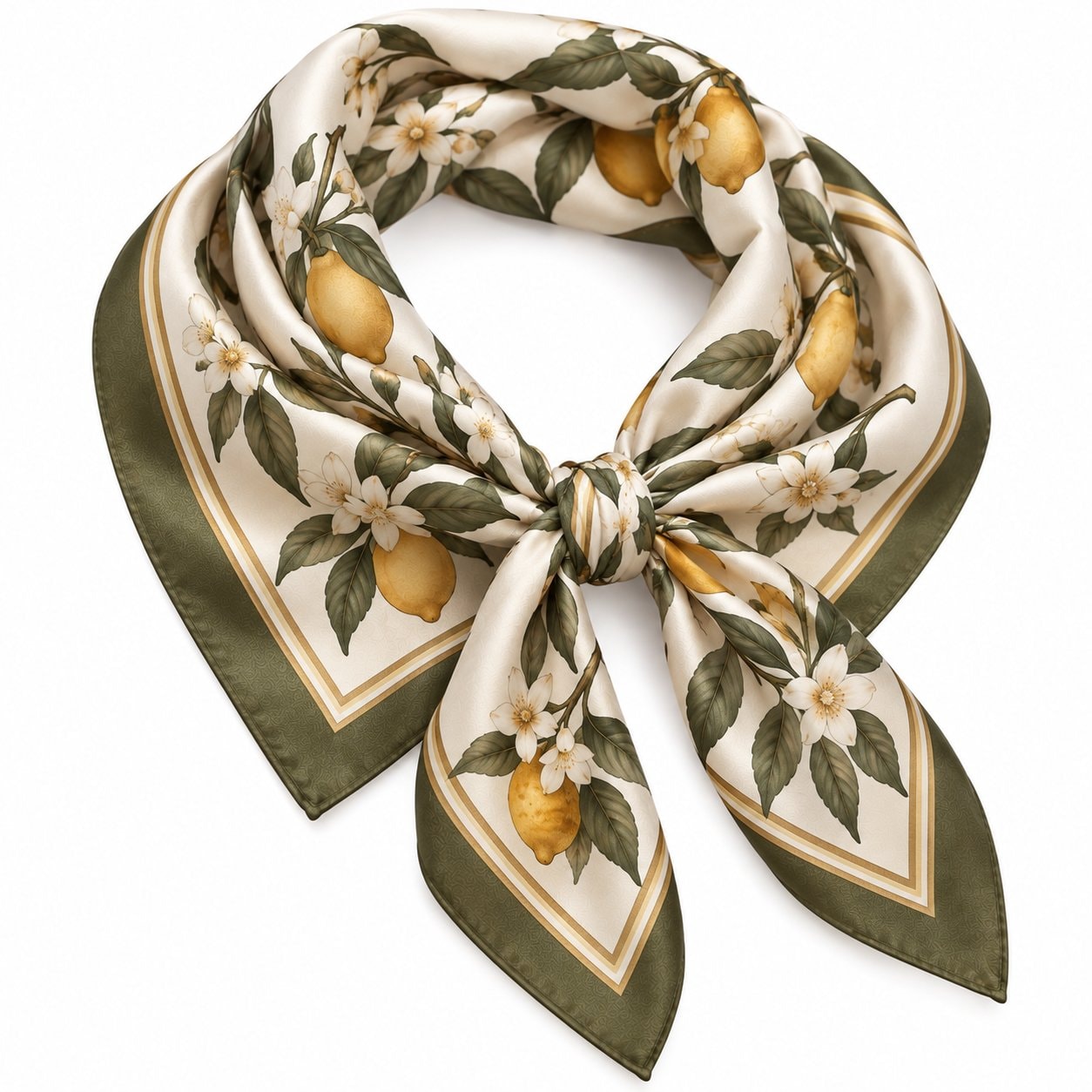 Lemon Garden Silk Scarf